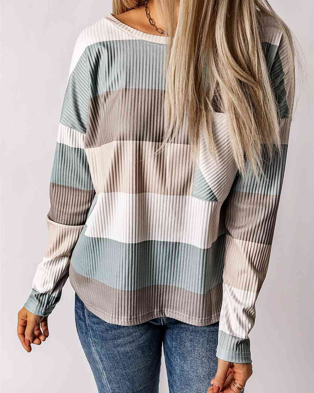Wide Stripe Top with Pocket