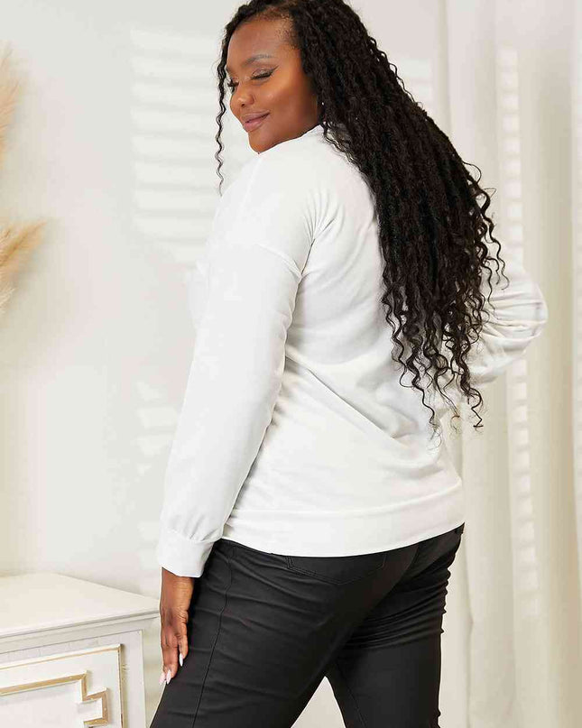 Simply Love Graphic Dropped Shoulder Round Neck Sweatshirt