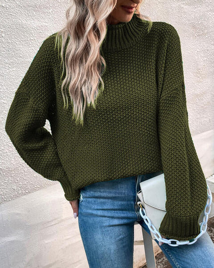 Roll Hem Drop Shoulder Sweater