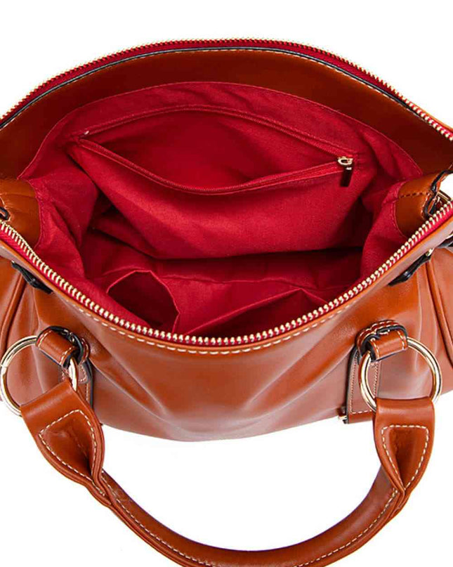 PU Leather Handbag with Tassels