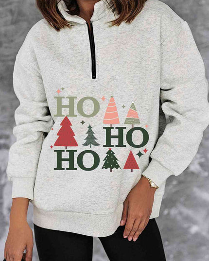 HO HO HO Christmas Tree Graphic Sweatshirt