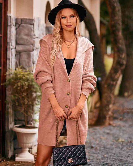 Dropped Shoulder Long Sleeve Cardigan