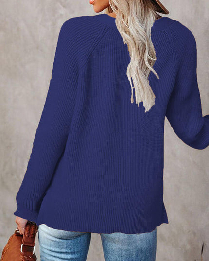 Half Button Long Sleeve Knit Top