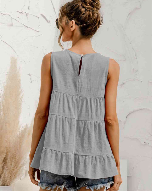 Round Neck Tiered Tank