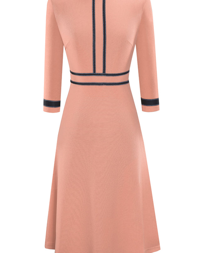 Round Neck Three-Quater Sleeve Dress