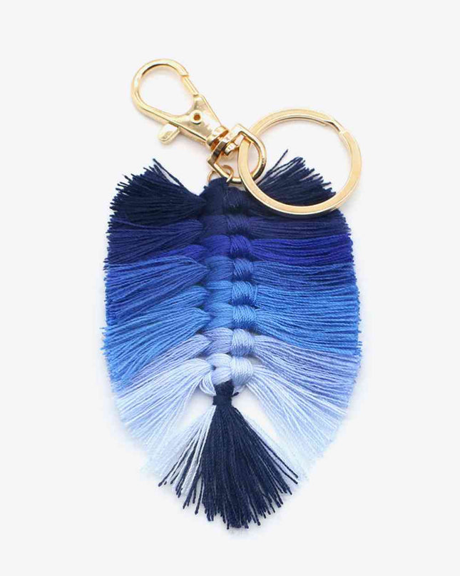 Assorted 4-Pack Leaf Shape Fringe Keychain