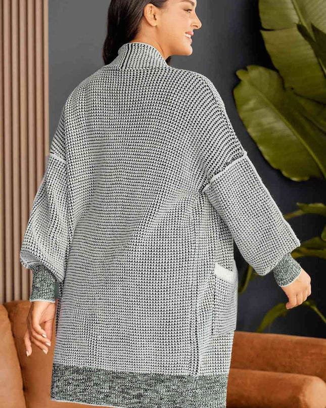 Plus Size Open Front Longline Cardigan