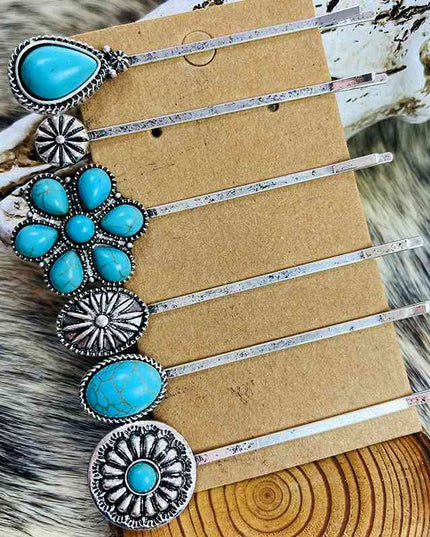 Turquoise Alloy Hairpin