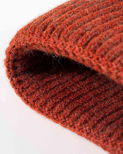 NEWYORK Patch Rib-Knit Cuffed Beanie