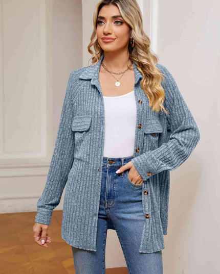 Button Down Collared Shacket
