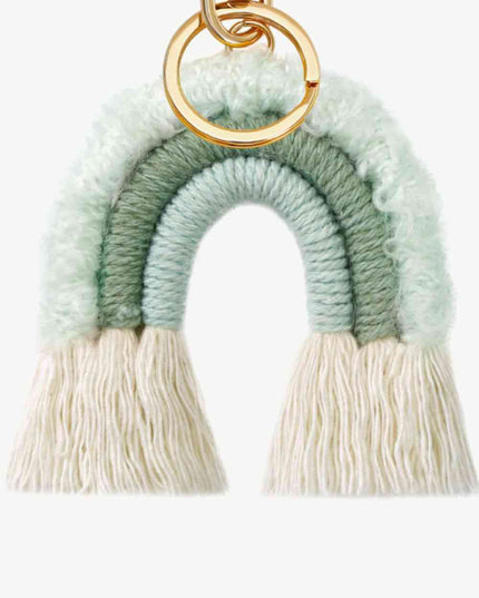 Fringe Trim Rainbow Key Chain