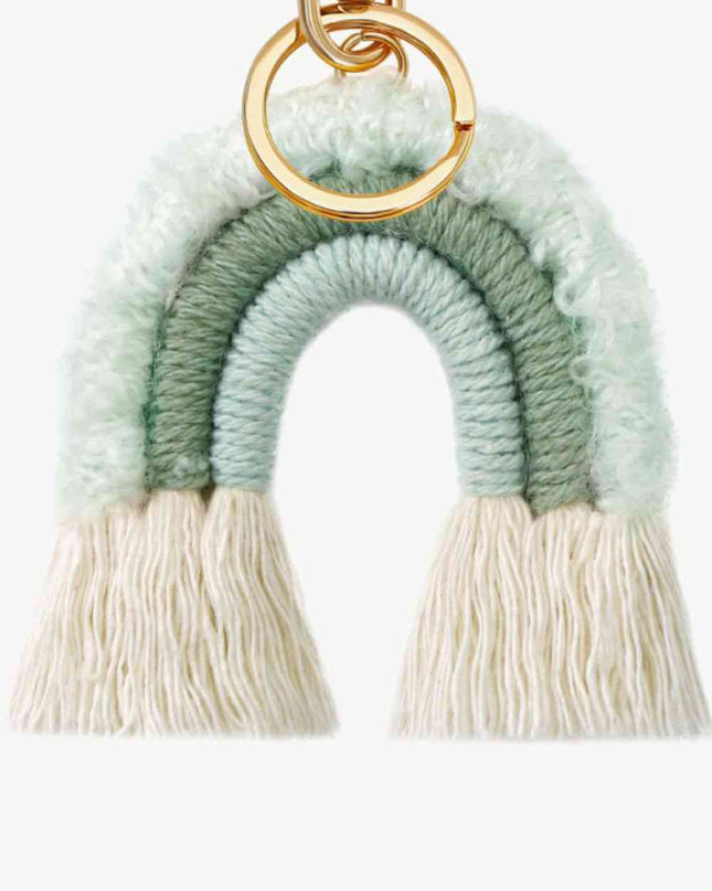 Fringe Trim Rainbow Key Chain