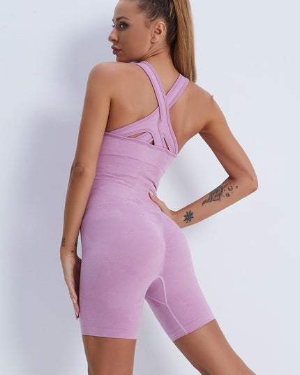 Crisscross Wide Strap Active Romper