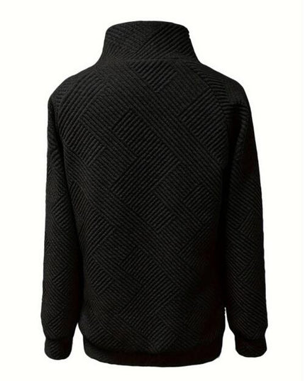 Buttoned Mock Neck Long Sleeve Sweatshirt