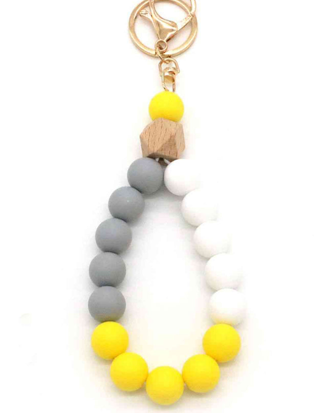 Assorted 2-Pack Multicolored Beaded Wristlet Keychain