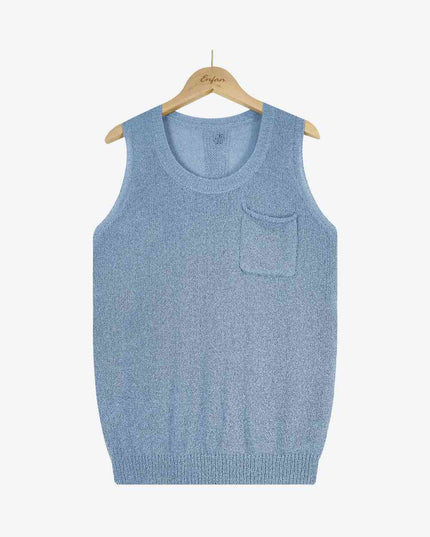 Buttoned Pocket Knit Tank