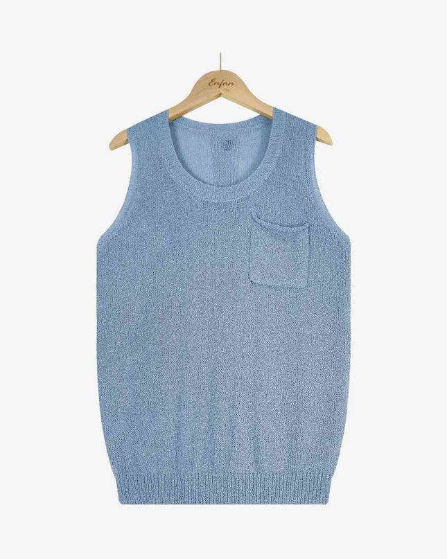 Buttoned Pocket Knit Tank