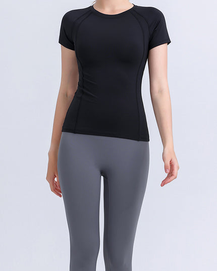 Round Neck Short Sleeve Active Top