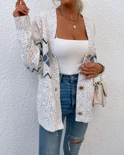 Heathered Pocketed Button Up Cardigan