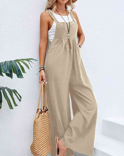 Full Size Wide Leg Overalls with Pockets