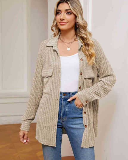 Button Down Collared Shacket