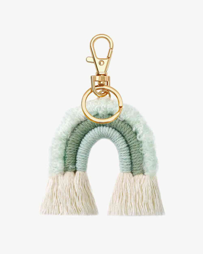 Fringe Trim Rainbow Key Chain