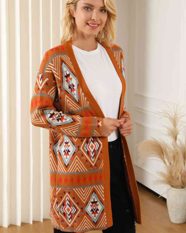 Printed Long Sleeve Cardigan