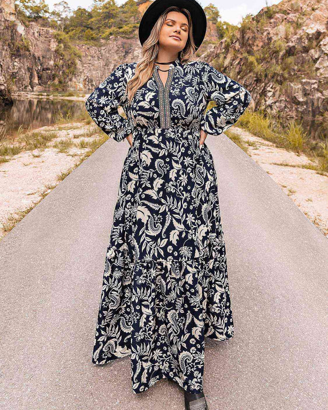 Plus Size Long Sleeve Maxi Dress
