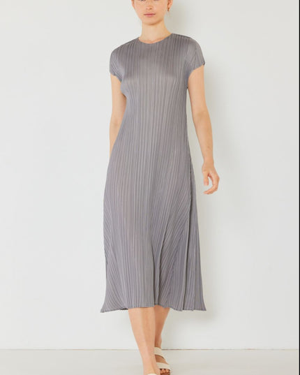 Marina West Swim Pleated Cap Sleeve A-Line Dress