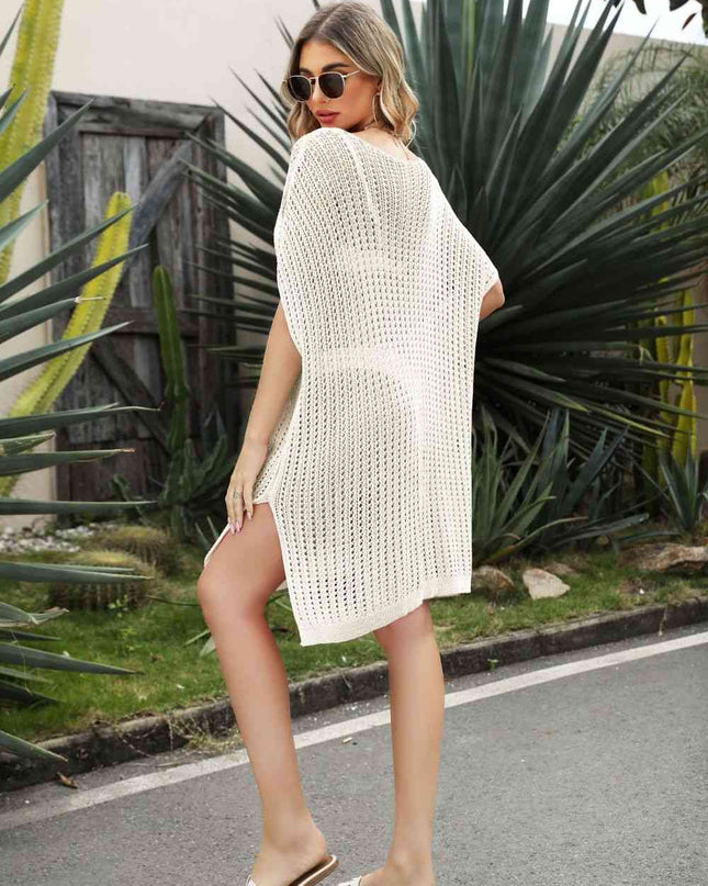 Openwork Side Slit Cover-Up Dress