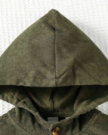 Buttoned Hoodie with Pockets