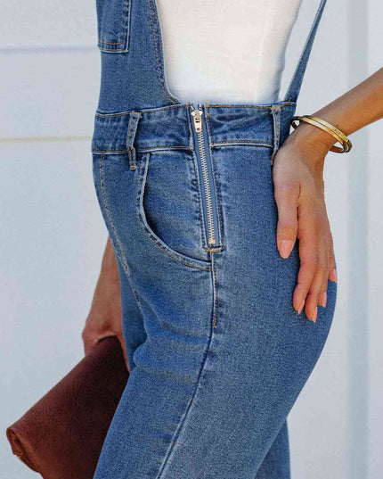Raw Hem Denim Overall