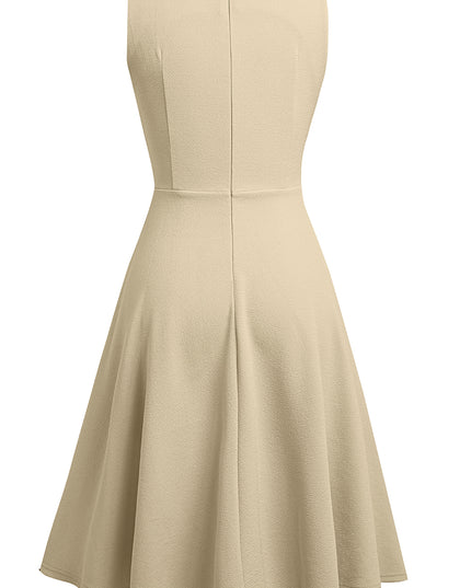 Round Neck Sleeveless Lace Trim Dress