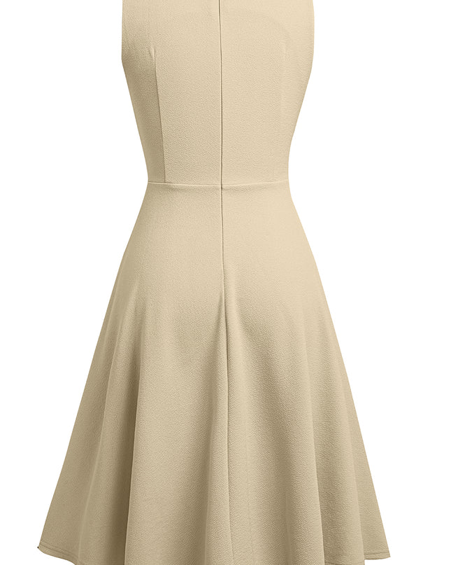 Round Neck Sleeveless Lace Trim Dress