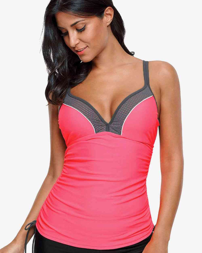 Contrast Sweetheart Neck Swim Cami