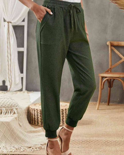 Drawstring Elastic Waist Pocket Joggers