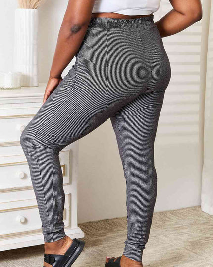 Leggings Depot Full Size Striped Printed Joggers