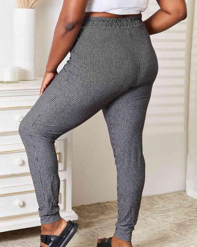 Leggings Depot Full Size Striped Printed Joggers