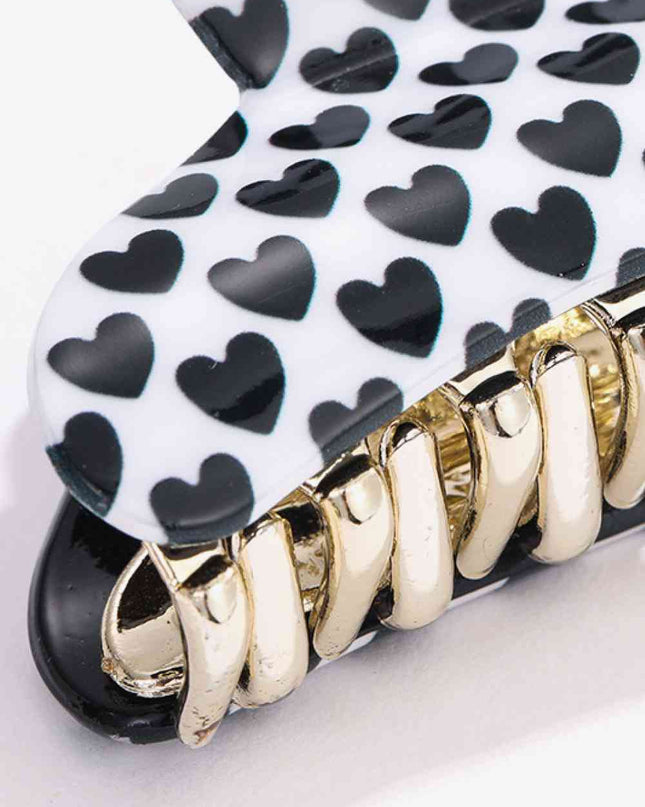 Heart Print Claw Clip