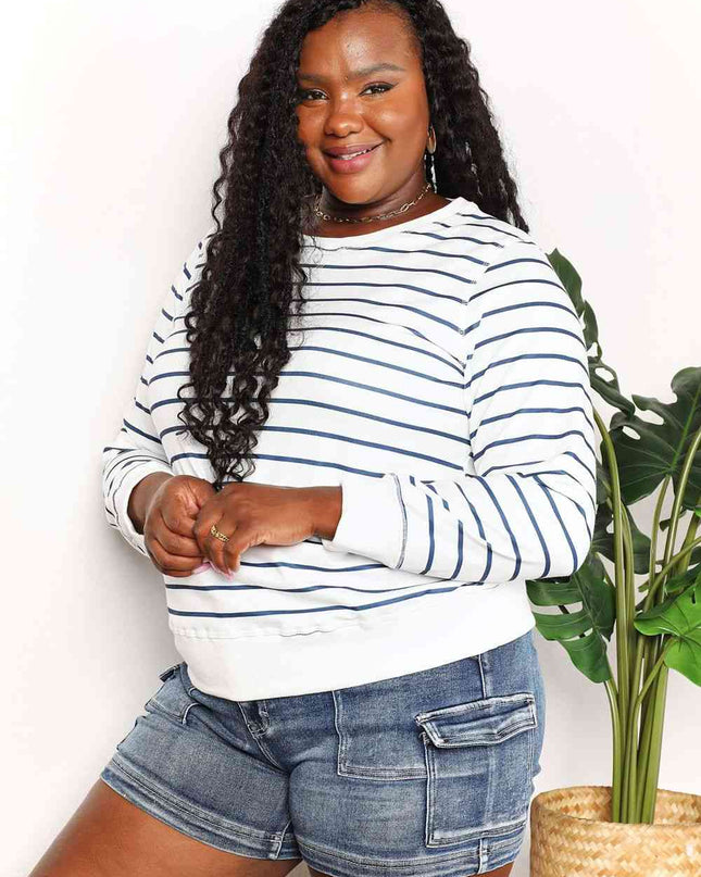 Double Take Striped Long Sleeve Round Neck Top