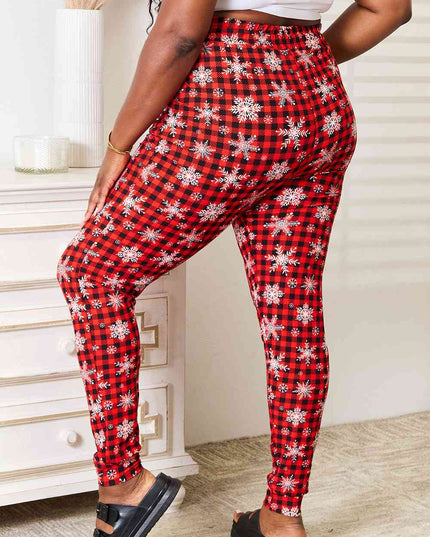 Leggings Depot Full Size Holiday Snowflake Print Joggers