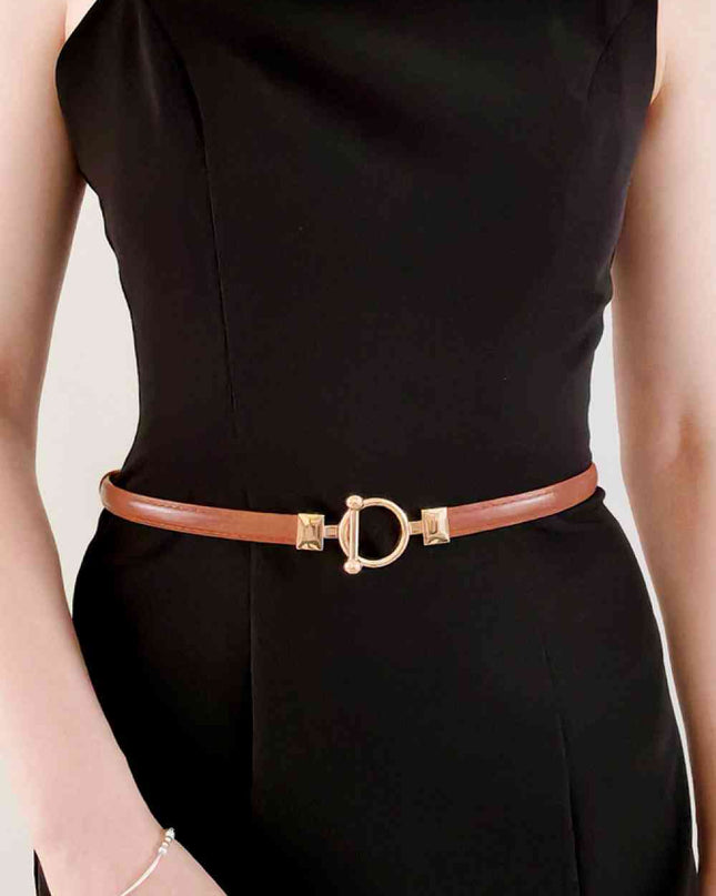 Toggle Buckle Skinny PU Belt