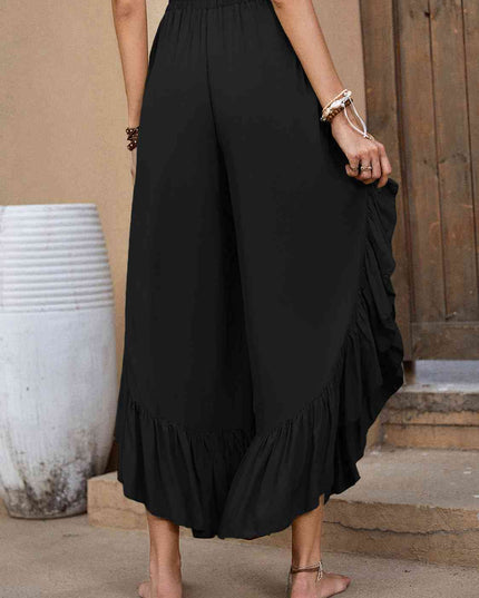 Ruffle Trim Long Pants