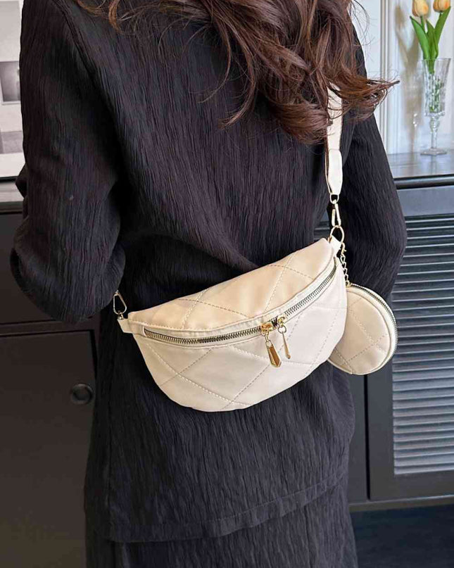 PU Leather Sling Bag with Small Purse