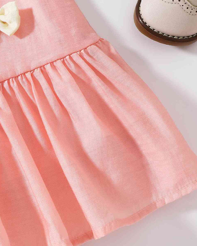 Bow Detail Peter Pan Collar Sleeveless Dress