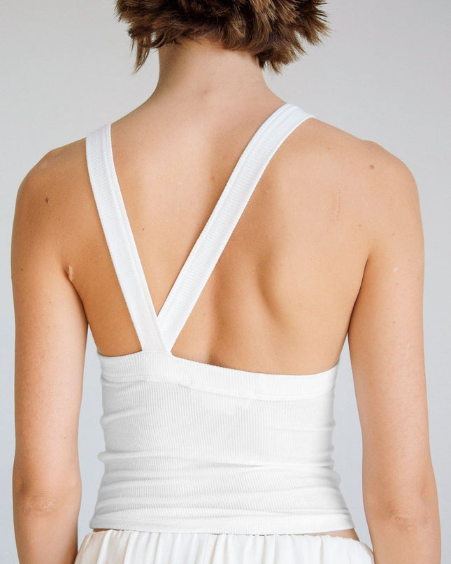 Halter Neck Ribbed Cropped Top