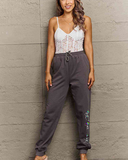 Simply Love Full Size SKELETON Graphic Sweatpants