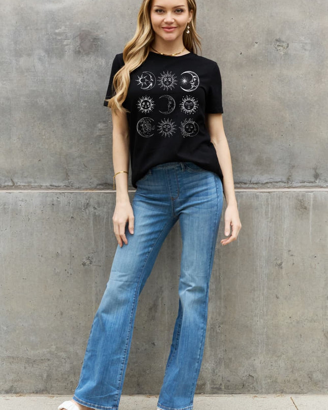 Simply Love Simply Love Full Size Sun and Moon Graphic Cotton Tee