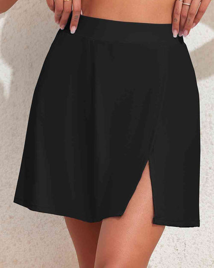 Slit Swim Skort with Pockets