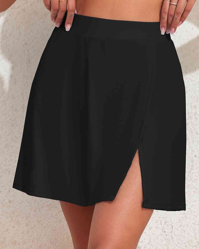 Slit Swim Skort with Pockets